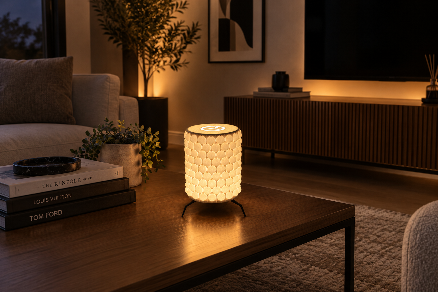 Lampe Bubble Light dans un salon chaleureux